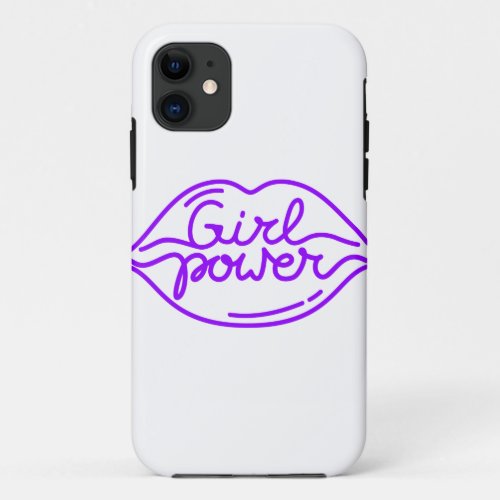 Girl Power Kiss design Cool Woman Feminist iPhone 11 Case