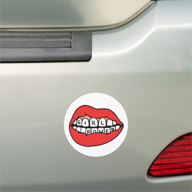 Girl Power Lips Car Magnet (In Situ)