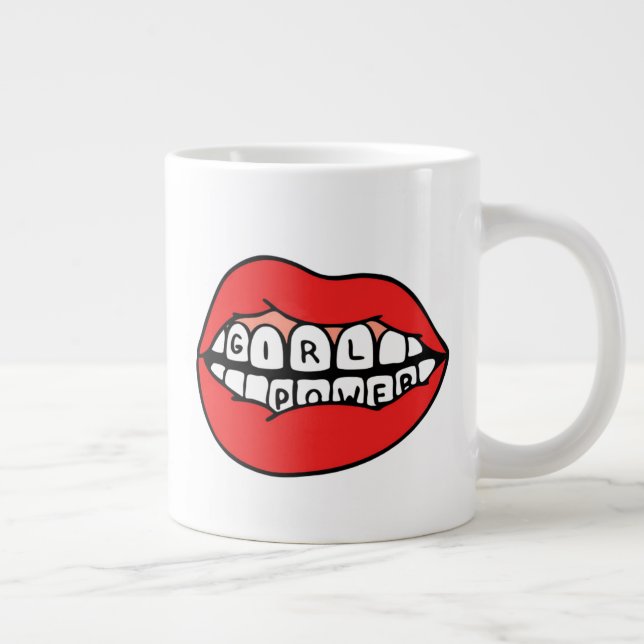 Girl Power Lips Giant Coffee Mug (Right)