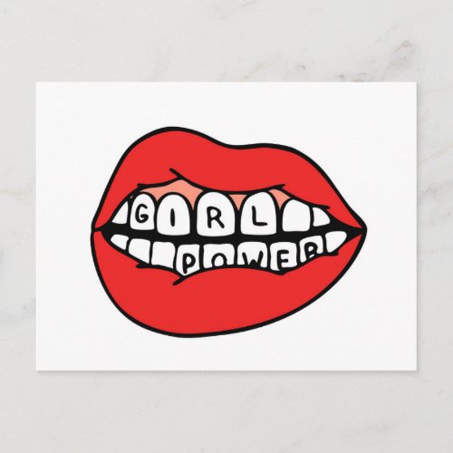 Girl Power Lips Postcard