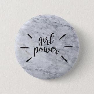 Girl Power Marble Pinback Button