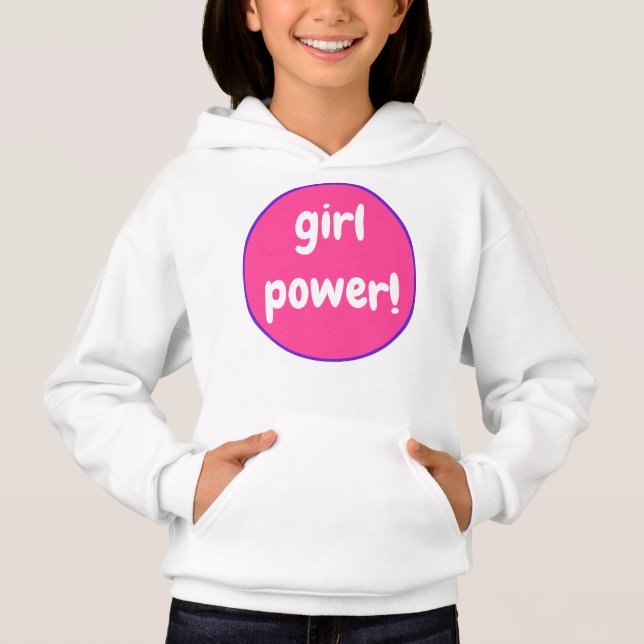 Girl Power on Pink and Purple Hoodie Sweatshirt (Front)