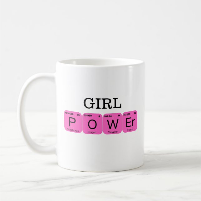 Girl Power Periodic Tablo Elements Coffee Mug (Left)