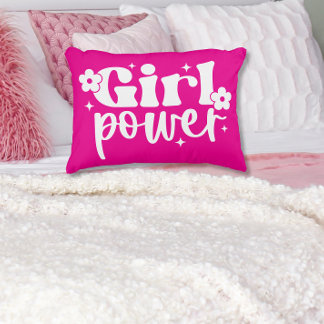 Girl Power Pink Accent Pillow