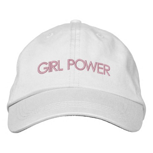 Girl power pink custom text modern embroidered baseball cap