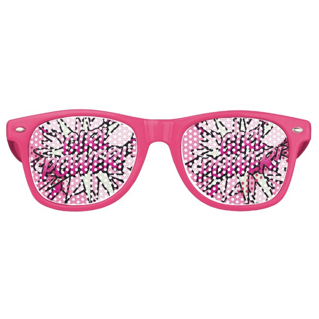 GIRL POWER Pink Fun Modern Retro Sunglasses (Front)