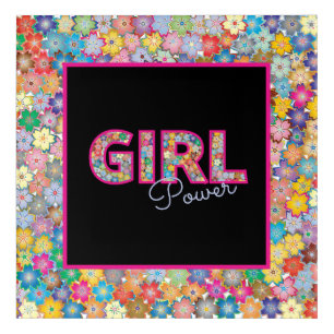 Girl Power   Pink Girly Beautiful Wildflower Women Acrylic Print