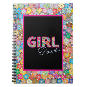 Girl Power Pink Girly Beautiful Wildflower Women Notebook
