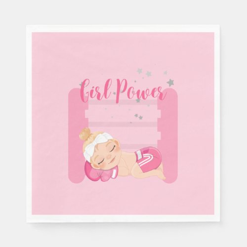 Girl power pink  napkins