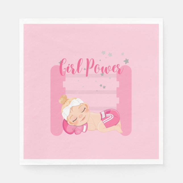 Girl power pink  napkins (Front)