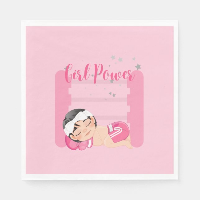 Girl power pink  napkins (Front)