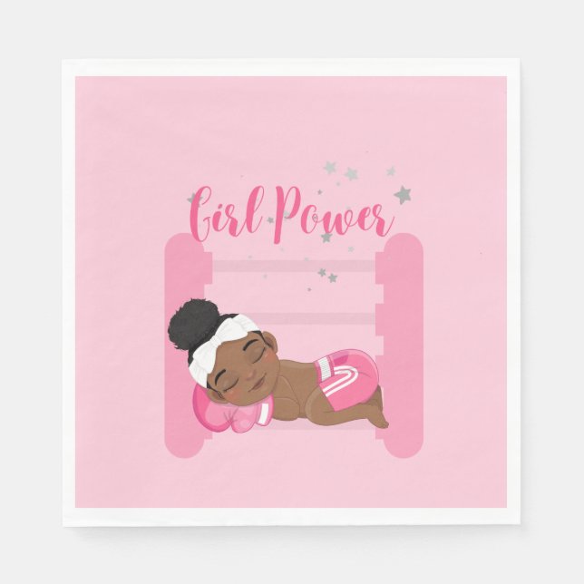 Girl power pink  napkins (Front)