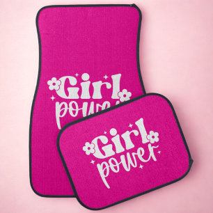 Girl Power Pink Set of Car Mats
