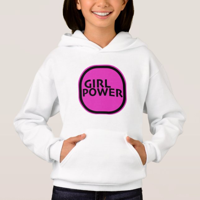 Girl Power print novelty Hoodie (Front)