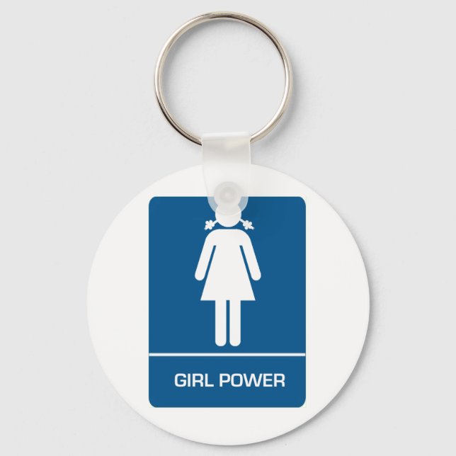 Girl Power Restroom Door Keychain (Front)