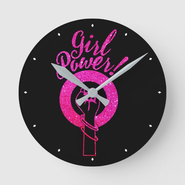 Girl Power  Round Clock (Front)