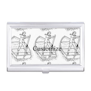 Girl Power Sculling Boat Thunder_Cove  Business Card Case