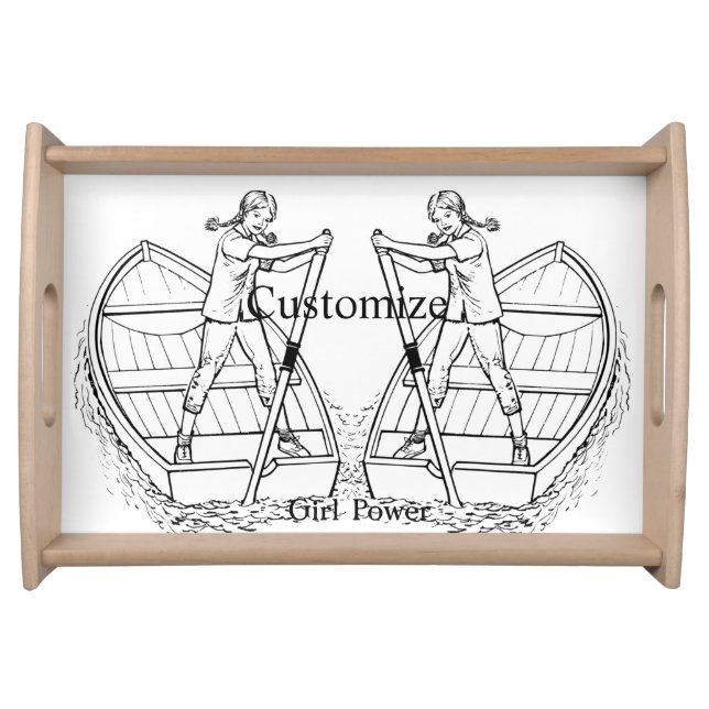 Girl Power Sculling Boat Thunder_Cove  Serving Tray (Front)
