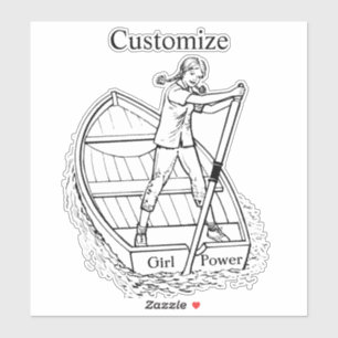 Girl Power Sculling Boat Thunder_Cove Sticker