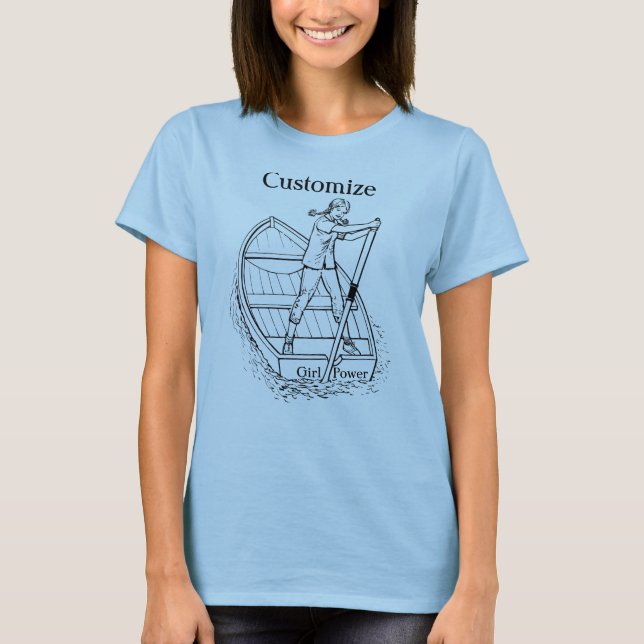 Girl Power Sculling Boat Thunder_Cove T-Shirt (Front)