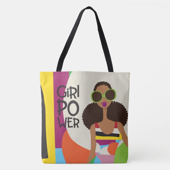 Girl Power Shoulder Tote Bag (Front)