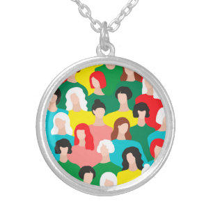Girl power silver plated necklace