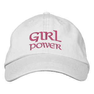 Girl Power Simple Modern Typography Custom Embroidered Baseball Cap