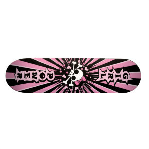 Girl Power Skull Skateboard Deck