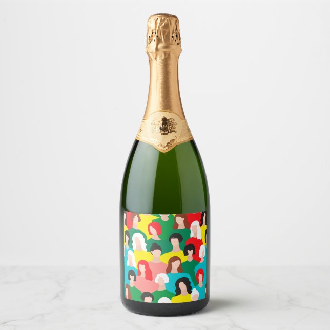 Girl power sparkling wine label (Front)