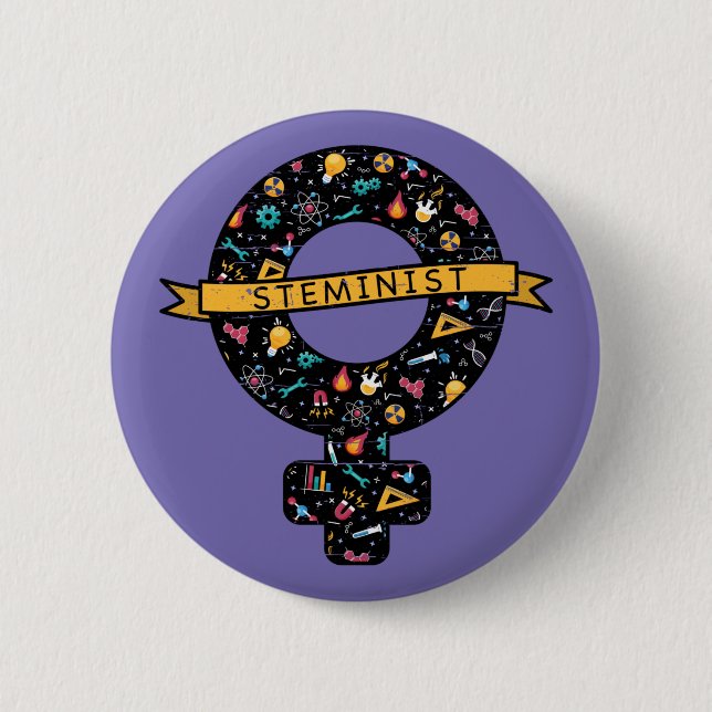 Girl Power: STEMinist symbol Button (Front)