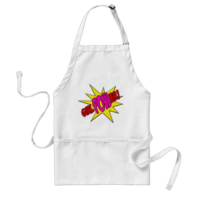 Girl Power super hero Adult Apron (Front)