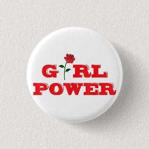 Girl Power T-Shirt - Awesome Women Female Feminist Button