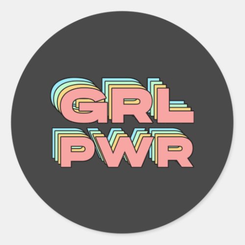 GIRL POWER T_Shirt Classic Round Sticker