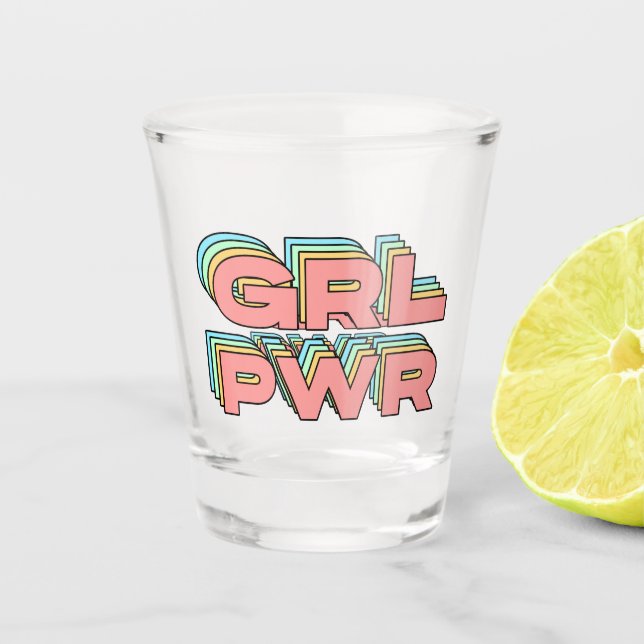 GIRL POWER T-Shirt Shot Glass (Front)