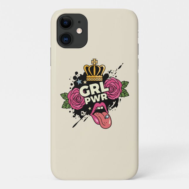 Girl Power Tattoo Style Case-Mate iPhone Case (Back)