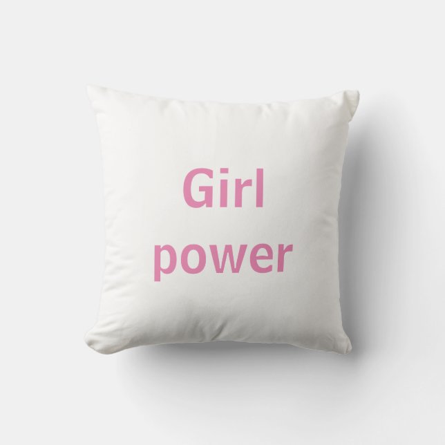 girl power throw pillow (Front)