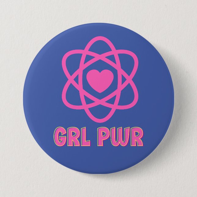 Girl Power Throw Pillow Button (Front)