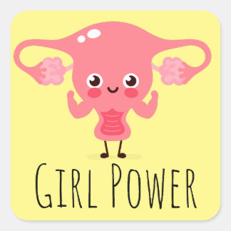 Girl Power / Uterus Puns / Uterus Jokes Square Sticker