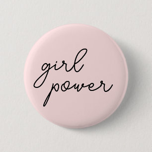 Girl Power Vibes Empowered Women Feminist Design Button