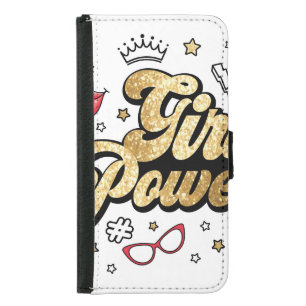 Girl Power: Vintage Feminist Glitter. Samsung Galaxy S5 Wallet Case