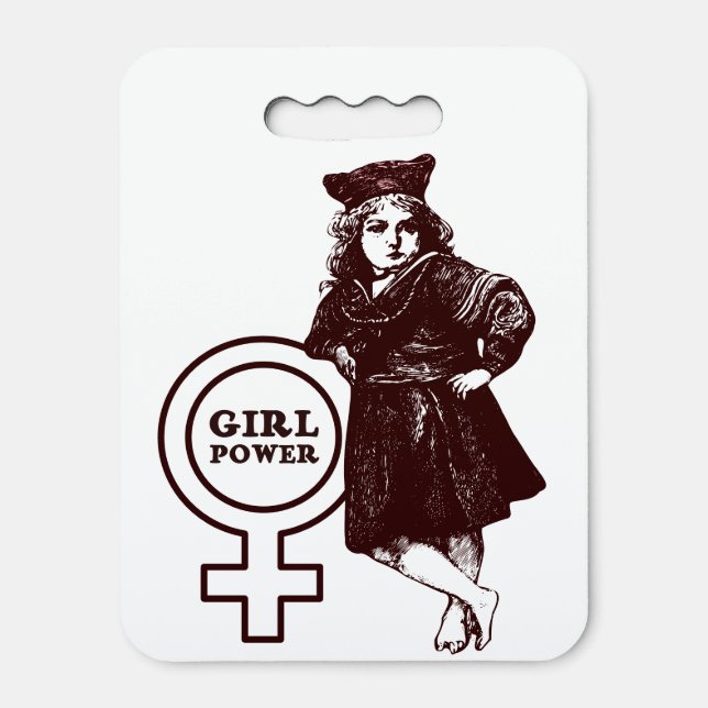 Girl Power Vintage Inspired Seat Cushion (Front Vertical)