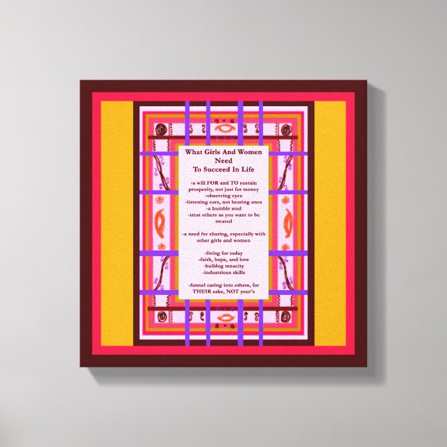 Girl Power What Girls Women Need Succeed canvas Print (Front)