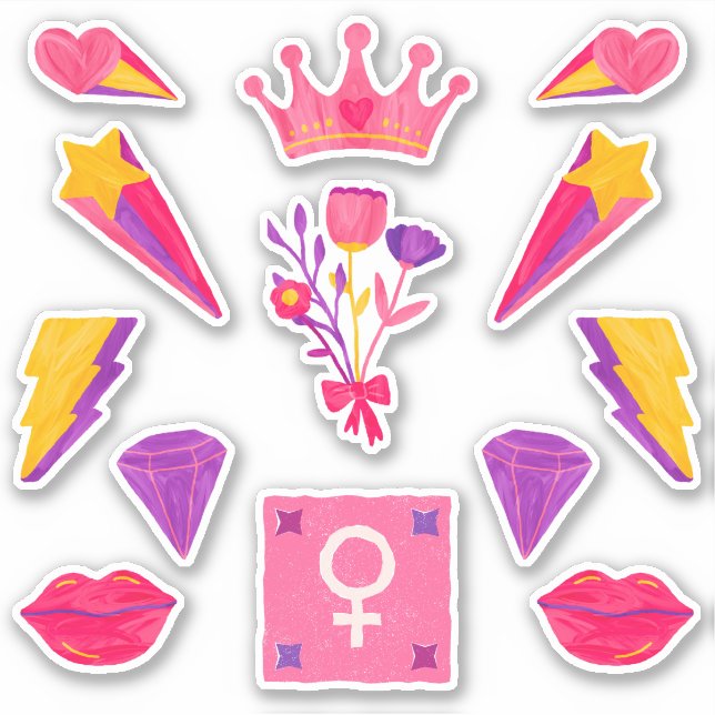 Girl Power Women Empowerment Sticker Pack (Front)
