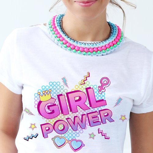 Girl Powers 80s 90s Retro Groovy Bright Colorful T_Shirt