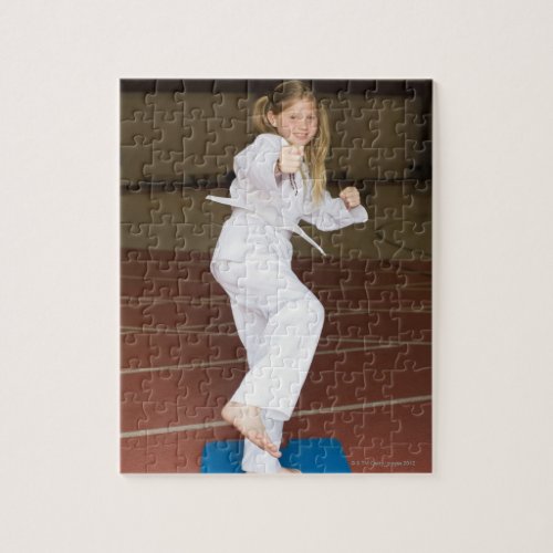 Girl practicing karate jigsaw puzzle