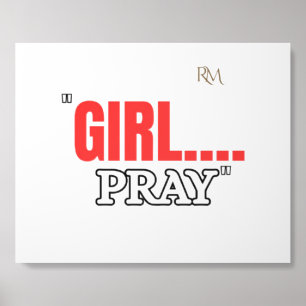 Girl Pray T-Shirt Faith Based Christian Shirt Acrylic Photo Tile