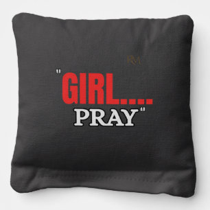 Girl Pray T-Shirt Faith Based Christian Shirt Cornhole Bags