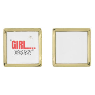 Girl Pray T-Shirt Faith Based Christian Shirt fo Cufflinks