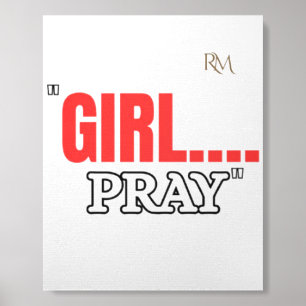Girl Pray T-Shirt Faith Based Christian Shirt fo Foam Core Photo Tile