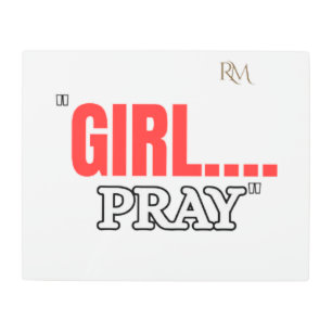 Girl Pray T-Shirt Faith Based Christian Shirt fo Metal Print